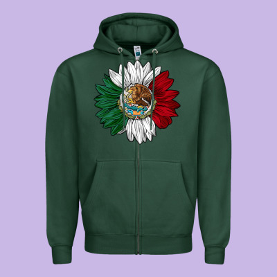 Mexico Sunflower Zipper Hoodie Designed By Adodesignshop