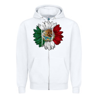 White mexico sunflower Zipper Hoodie - AdoDesignShop