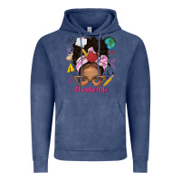 Vintage Denim afro messy bun teacherlife Vintage Hoodie - texasbilliewilder