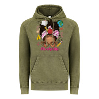 Vintage Olive afro messy bun teacherlife Vintage Hoodie - texasbilliewilder