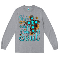 Heather Grey then sings my soul cross Long Sleeve Tee - JahusDesignShop