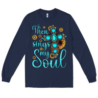 Navy then sings my soul cross Long Sleeve Tee - JahusDesignShop