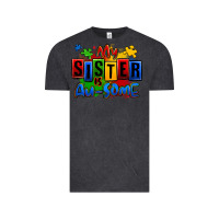 Vintage Black my sister is ausome autism Vintage Tee - Zillion Design Studio