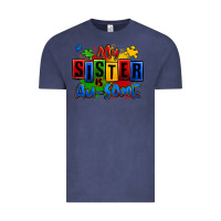 Vintage Denim my sister is ausome autism Vintage Tee - Zillion Design Studio