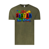 Vintage Olive my sister is ausome autism Vintage Tee - Zillion Design Studio