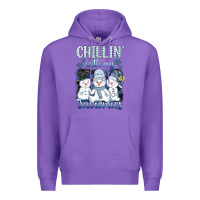Purple chillin  with my sowmies Premium Hoodie - AdoDesignShop