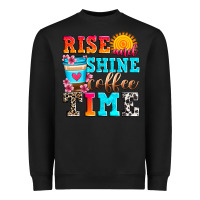 Black rise and shine coffee time Heavyweight Sweatshirt - Zillion Design Studio