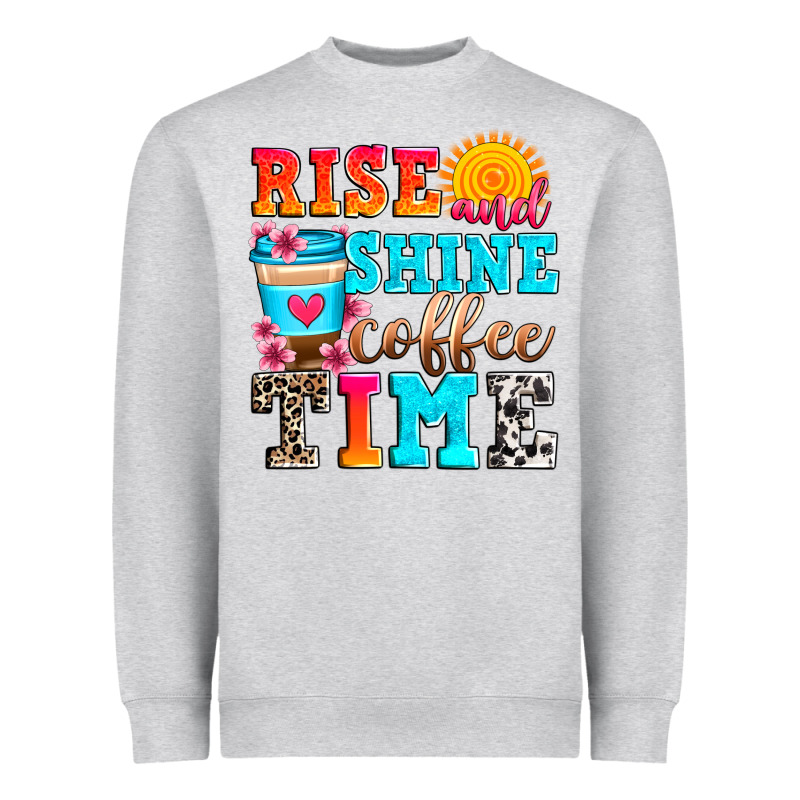 Rise And Shine Coffee Time Heavyweight Sweatshirt by Zillion Design Studio | Teevron