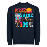 Navy rise and shine coffee time Heavyweight Sweatshirt - Zillion Design Studio