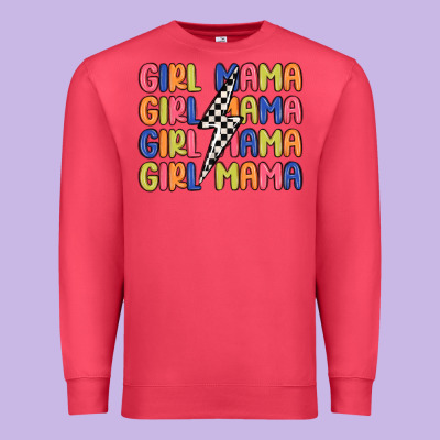 Girl Mama Lightning Bolt Premium Sweatshirt Designed By Maliassmallbusiness