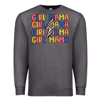 Charcoal Heather girl mama lightning bolt Premium Sweatshirt - MaliasSmallBusiness