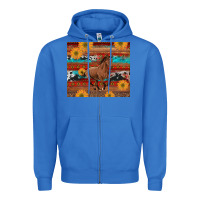 True Royal western horse and sunflowers cowhide leopard with aztec Zipper Hoodie - Artiststas
