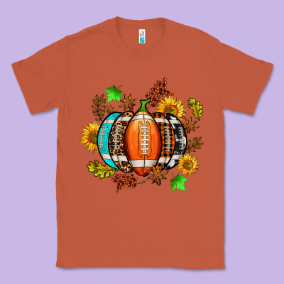 Fall Football Sunflower And Fall Classic Tee Designed By Adodesignshop