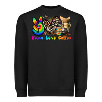 Black peace love  coffee Heavyweight Sweatshirt - Zillion Design Studio