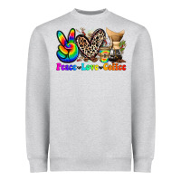 Heather Grey peace love  coffee Heavyweight Sweatshirt - Zillion Design Studio