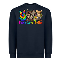 Navy peace love  coffee Heavyweight Sweatshirt - Zillion Design Studio