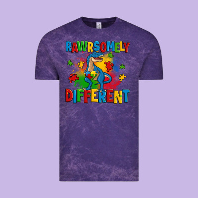 Rawrsomely Different Autism Trex Vintage Tee Designed By Zillion Design Studio