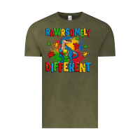 Vintage Olive rawrsomely different autism trex Vintage Tee - Zillion Design Studio