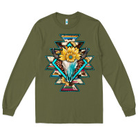 Army Green cowhide leopard bull skull aztec Long Sleeve Tee - JahusDesignShop