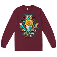 Burgundy cowhide leopard bull skull aztec Long Sleeve Tee - JahusDesignShop
