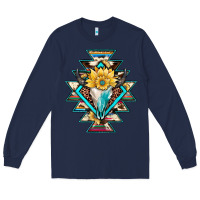 Navy cowhide leopard bull skull aztec Long Sleeve Tee - JahusDesignShop