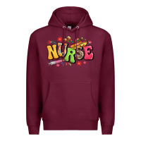 Burgundy mexican spanish nurse Premium Hoodie - LillyAllenDesigns