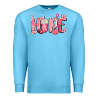 Ocean Blue breast cancer awareness hope Premium Sweatshirt - MaliasSmallBusiness