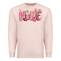 Pale Pink breast cancer awareness hope Premium Sweatshirt - MaliasSmallBusiness