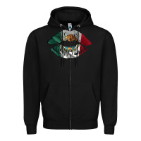 Black mexico lips Zipper Hoodie - AdoDesignShop