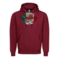 Burgundy mexico lips Zipper Hoodie - AdoDesignShop