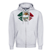 Heather Grey mexico lips Zipper Hoodie - AdoDesignShop