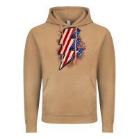 Vintage Camel leopard american flag lightning bolt Vintage Hoodie - Zillion Design Studio