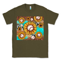 Army Green baseball leopard turquoise sunflower Classic Tee - JahusDesignShop