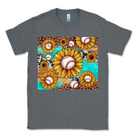 Charcoal Heather baseball leopard turquoise sunflower Classic Tee - JahusDesignShop
