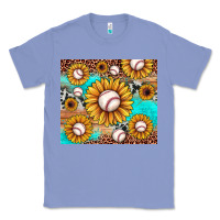 Colony Blue baseball leopard turquoise sunflower Classic Tee - JahusDesignShop
