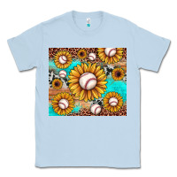 Dusty Blue baseball leopard turquoise sunflower Classic Tee - JahusDesignShop