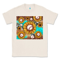 Natural baseball leopard turquoise sunflower Classic Tee - JahusDesignShop