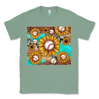 Baseball Leopard Turquoise Sunflower Classic Tee | Teevron