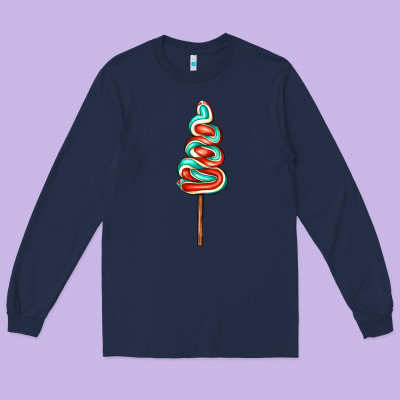 Bluered Lollipop Long Sleeve Tee Designed By Adodesignshop