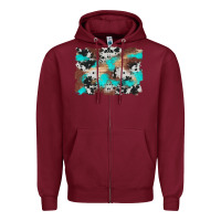 Burgundy western cowhide turquoise and wood background Zipper Hoodie - Artiststas