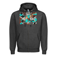 Charcoal Heather western cowhide turquoise and wood background Zipper Hoodie - Artiststas