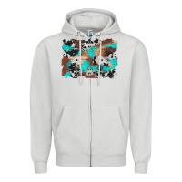 Dove Grey western cowhide turquoise and wood background Zipper Hoodie - Artiststas