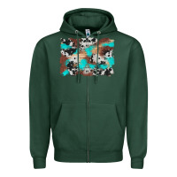 Sports Green western cowhide turquoise and wood background Zipper Hoodie - Artiststas