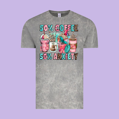50 Coffee 50 Anxiety Coffee Cups Vintage Tee Designed By Zillion Design Studio