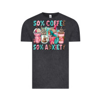 Vintage Black 50 coffee 50 anxiety coffee cups Vintage Tee - Zillion Design Studio