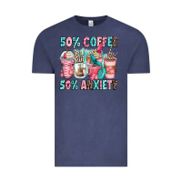 Vintage Denim 50 coffee 50 anxiety coffee cups Vintage Tee - Zillion Design Studio