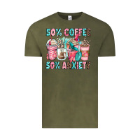 Vintage Olive 50 coffee 50 anxiety coffee cups Vintage Tee - Zillion Design Studio