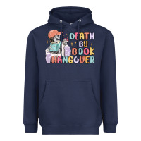 Navy death by book hangover Heavyweight Hoodie - MaliasSmallBusiness