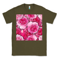 Army Green valentines day all dress up roses seamless pattern Classic Tee - BundleAndBundleShop