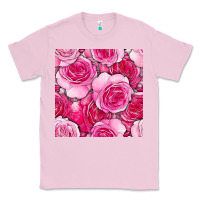 Bubblegum Pink valentines day all dress up roses seamless pattern Classic Tee - BundleAndBundleShop